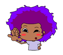 Afro girl emoji sticker #14526833