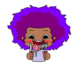 Afro girl emoji sticker #14526834