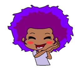 Afro girl emoji sticker #14526836