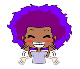 Afro girl emoji sticker #14526837