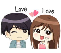 Happy Chibi Couple sticker #14529423