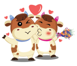 A little Cute Cow in Softly Love sticker #14539540