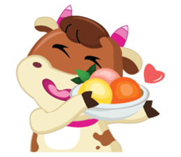A little Cute Cow in Softly Love sticker #14539541
