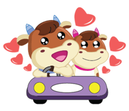 A little Cute Cow in Softly Love sticker #14539543