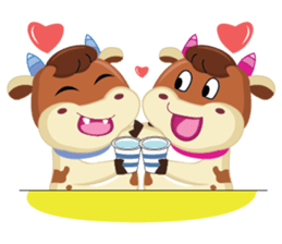 A little Cute Cow in Softly Love sticker #14539547