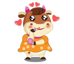 A little Cute Cow in Softly Love sticker #14539550