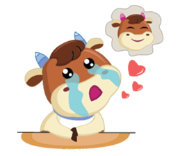 A little Cute Cow in Softly Love sticker #14539561