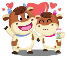 A little Cute Cow in Softly Love sticker #14539567