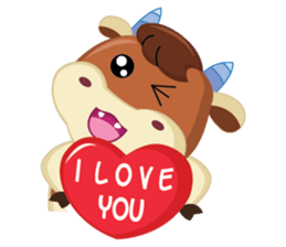 A little Cute Cow in Softly Love sticker #14539568