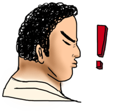 Frizzy hair boy sticker #14540826