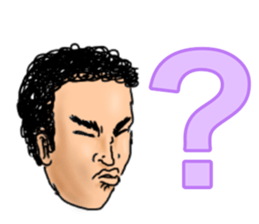 Frizzy hair boy sticker #14540827