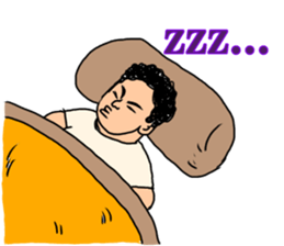 Frizzy hair boy sticker #14540831