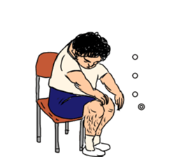 Frizzy hair boy sticker #14540833