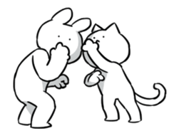 Extremely Rabbit&Cat Animated sticker #14542563