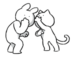 Extremely Rabbit&Cat Animated sticker #14542563