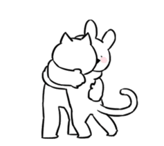 Extremely Rabbit&Cat Animated sticker #14542564
