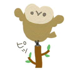 Daily life of cute owls sticker #14543253