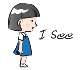 Cute school girl sticker #14547224