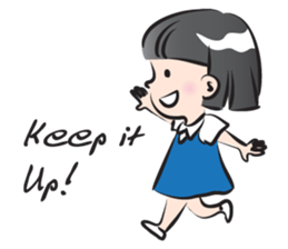 Cute school girl sticker #14547226