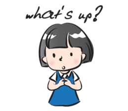 Cute school girl sticker #14547230