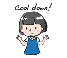 Cute school girl sticker #14547232