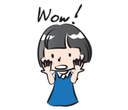 Cute school girl sticker #14547236