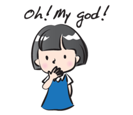 Cute school girl sticker #14547237