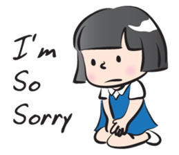 Cute school girl sticker #14547238