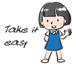 Cute school girl sticker #14547240