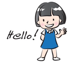 Cute school girl sticker #14547242