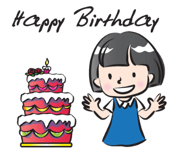 Cute school girl sticker #14547245