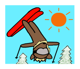 Animals who like backcountry skiing sticker #14547610