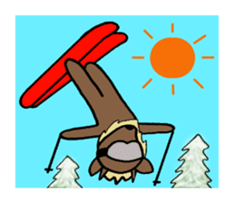 Animals who like backcountry skiing sticker #14547610