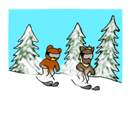Animals who like backcountry skiing sticker #14547620