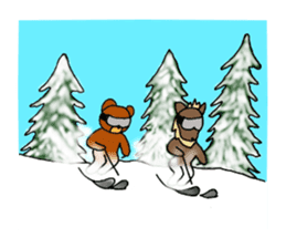 Animals who like backcountry skiing sticker #14547620
