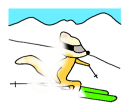 Animals who like backcountry skiing sticker #14547625