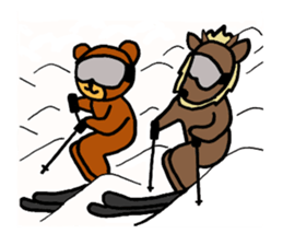 Animals who like backcountry skiing sticker #14547628