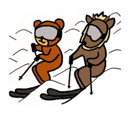 Animals who like backcountry skiing sticker #14547628