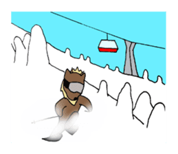 Animals who like backcountry skiing sticker #14547633