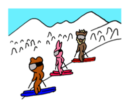 Animals who like backcountry skiing sticker #14547637