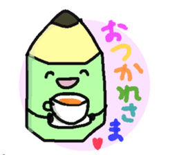 Mr.pencil and Ms.eraser sticker #14549500