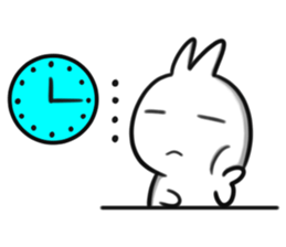 Rabbit pull cool sticker #14549860