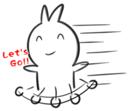 Rabbit pull cool sticker #14549866