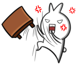 Rabbit pull cool sticker #14549876