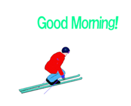 Freestyle skiing animation sticker. sticker #14549922