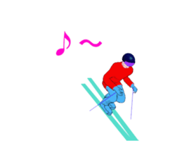 Freestyle skiing animation sticker. sticker #14549924