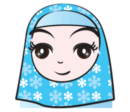 blue flower scarf sticker #14551414