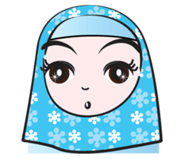 blue flower scarf sticker #14551415