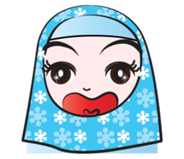 blue flower scarf sticker #14551416