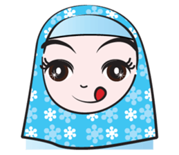 blue flower scarf sticker #14551418